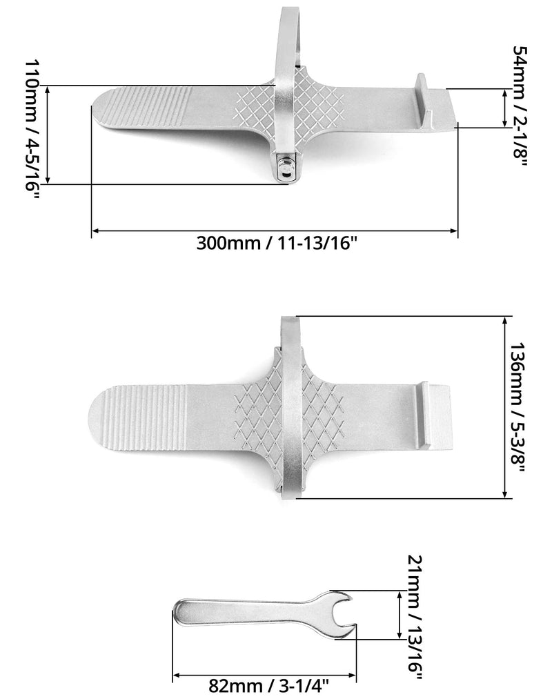 QWORK Foot Panel Lifter, Aluminum Alloy Door Lifter Tool, for Drywall Install, Hinge Installation, Plywood Lifting Tool for Glass, Ceramic Tile, Silver 1 Pack