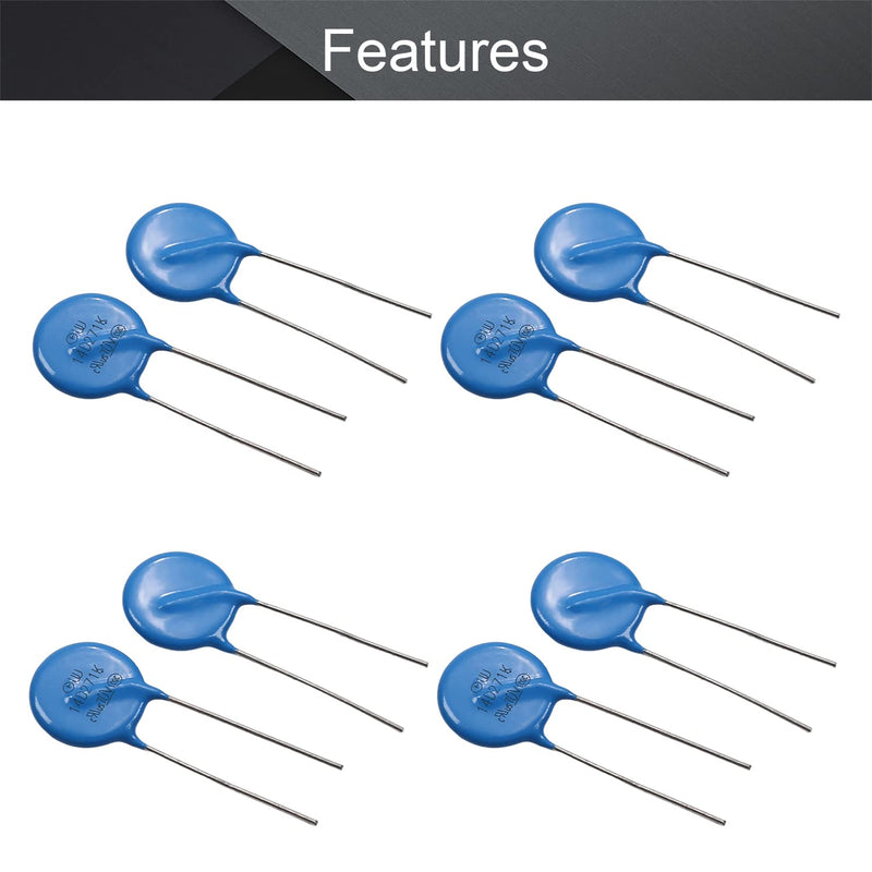 Fielect 10Pcs Voltage Dependent Resistors AC 175V 14D271K/F7.5 Radial Lead Disc Varistors 10Pcs 14D271K 175V 24mm
