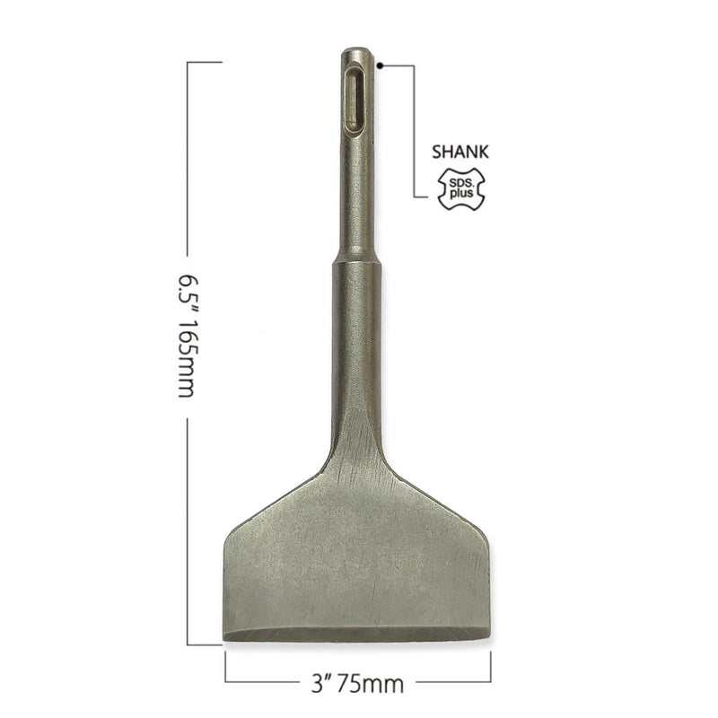 3" Wide SDS Plus Chisel, Tile Removal Tool, SDS Chisel Drill Bit, Thin Layer Removal Tool, Wall and Floor Thin Layer Removal Slotting Chisel, SDS Plus Drill Bit, Renovation Spatula Tool, (3" X 6.5")