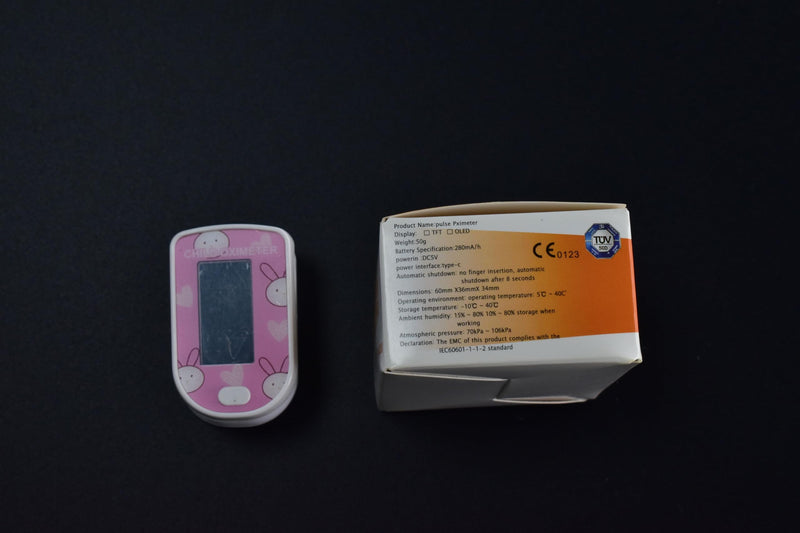Children Digital Fingertip Pulse Oximeter Blood Oxygen Saturation Monitor with Adorable Animal Theme USB Rechargeable (fit for newborn/infant) For sports and aviation use only (pink)