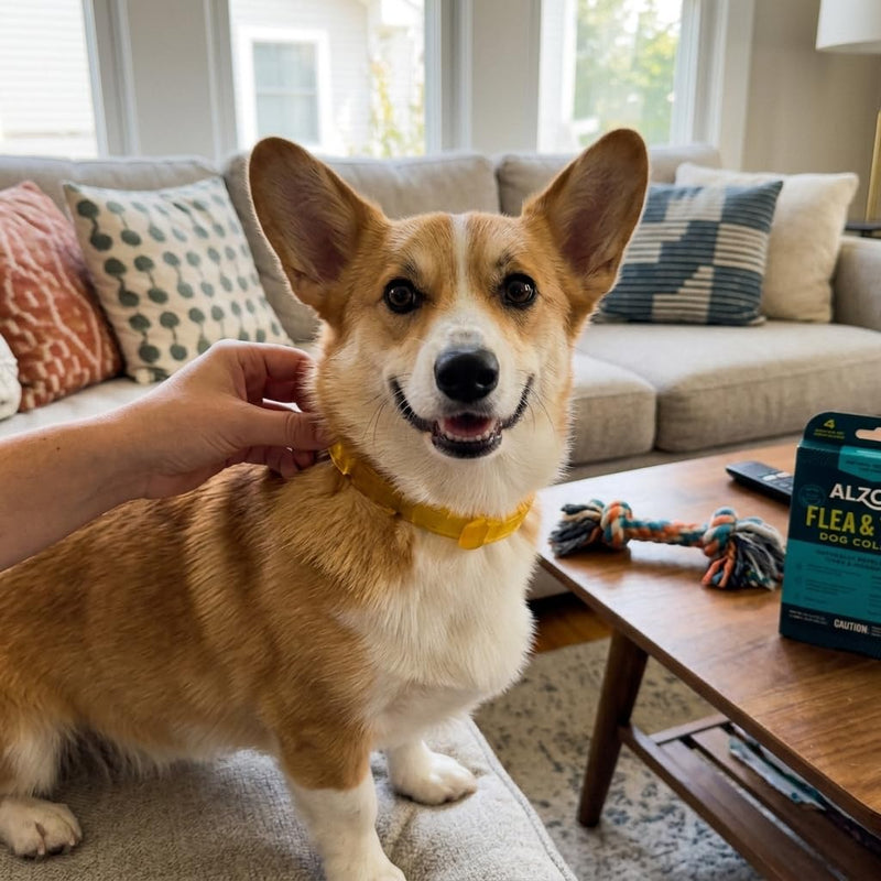 ALZOO Flea & Tick Dog Collar - Helps Repel Fleas, Ticks & Mosquitoes - 100% Plant-Based Active Ingredients, Waterproof, Up to 4 Months Protection - Small-Sized Dogs 15 lbs & Under - Pack of 2