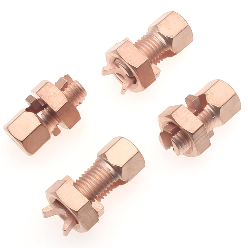 FDXGYH 4 Pack Grounding Split Bolt Connector Copper Grounding Clamps Bolt Connection Clamp for Completing Ground Bonding to Bare Wires TJ-16 TJ 16-4PCS