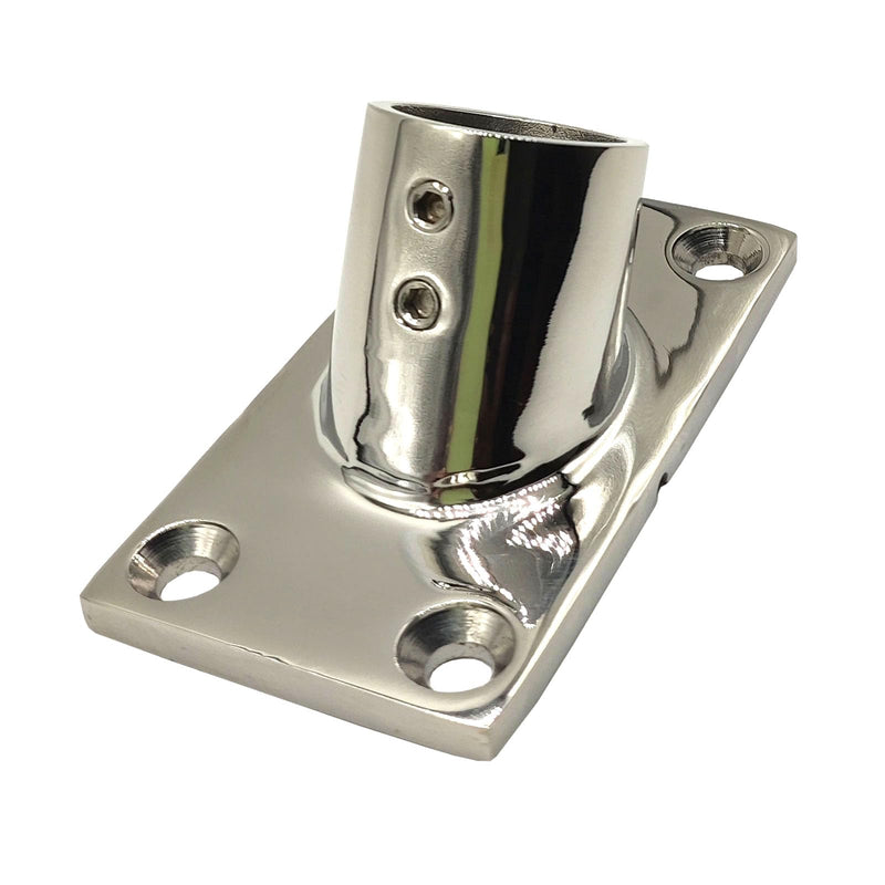 60 Degree Boat Deck Handrail Rail Fitting Rectangular Base 316 Marine Grade Stainless Steel for 1" Tube 2 Pack