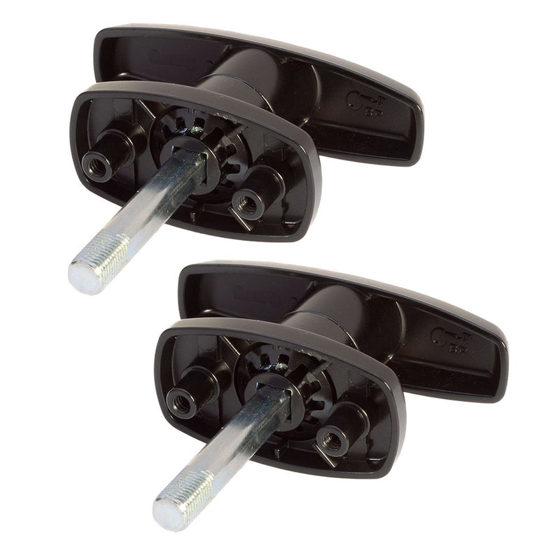 Gordon Glass Co. T-323T Matching T-Handles Lock Set | Keyed with Key K127 | Shaft 2 Inch Total Length, 1/2 in Thread on end | Primarily Used by Leer and Century Fiberglass Truck Caps.