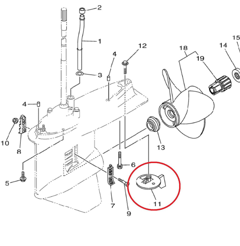 A.A Zinc Trim Tab Anode Replacement for Yamaha Outboards Counter Rotation 18-6121, 6K1-45371-02-00