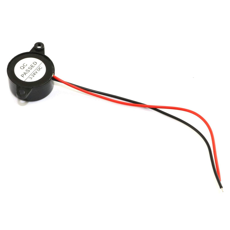 2pcs DC 3-24V Active Piezo Buzzer with Lead Wire 2312 High Decibels Continuous Sounder Electronic Buzzer Alarm 23x12mm