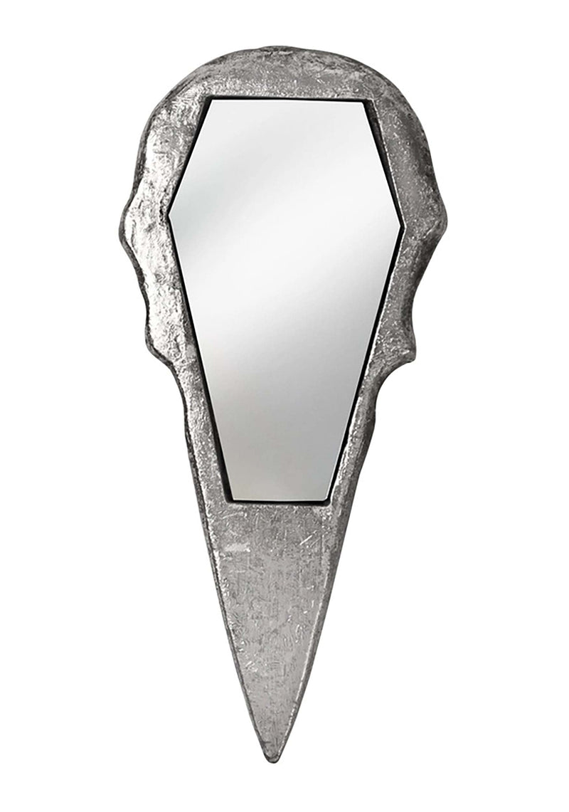 The Vault Raven Skull Handheld Makeup Mirror - Antique Silver