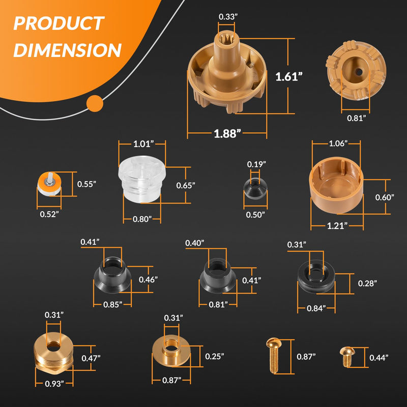 RK-17MH Repair Kit, Metal Handle fit for Woodford Model 17 Outdoor Faucets, Wall Hydrant Repair Kit Frost-Proof Design (12Pcs) RK-17MH - NewNest Australia