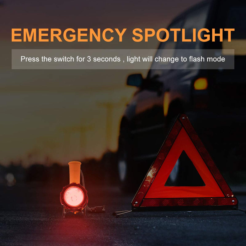 YIERBLUE Rechargeable Spotlight,Handheld Rechargeable Flashlight 200,000 Lumens LED, IP67 Waterproof 12 Hours Running for Boating, Camping, Hunting Orange