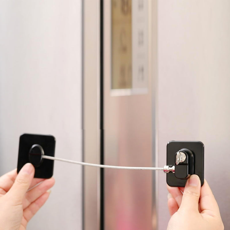 YEYA Upgraded Refrigerator Locks 4 Pack, Baby Proof Cabinet Locks with Keys, Safety Cabinets Door for Toddler Black 4 Pack 4 Count