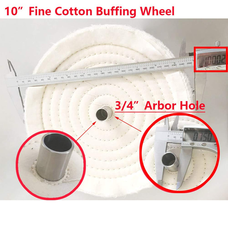 Buffing Polishing Wheel 10 inch Extra Thick Fine Cotton (70 Ply) for Bench Grinder with 3/4'' Arbor Hole,1 Pack 1