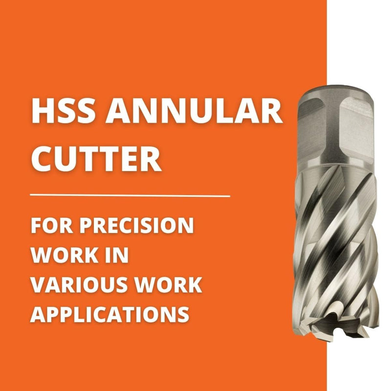 Slugger by Fein HSS Annular Cutter with Pilot Pin, 9/16" Dia, 1" Depth | 3/4" Straight Shank, Enhanced Cutting Geometry for Precision Drilling, High-Durability Steel, 63134143041