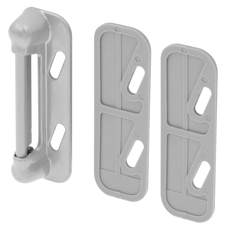 Prime-Line K 50823 Storm and Screen Door Push Button Handle Set with Interior Latch 1-1/2 in. Hole Center, Strike and Screws, Silver (Single Pack) 1-1/2 in.