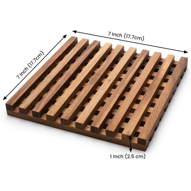 GURU JEE Handmade Wooden Trivet for Hot Dishes Pot Pan Tea Pot Holders