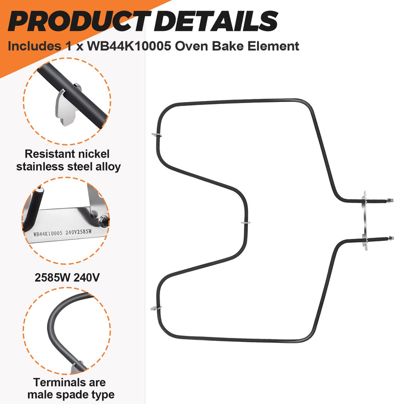 Beaquicy WB44K10005 Oven Bake Element - wb44k10001 Suitable for GE Hotpoint Americana Oven model rb526h3ww,rb757bh1wh,rb787wh1ww,rb787ch2cc,jbs03h2wh,36291114101,abs200p1ww, jd14y1dc,etc.