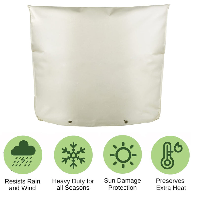 Outdoor Backflow Preventer Insulation Cover -Insulated Pouch for Winter Pipe Freeze Protection, Backflow System, Water Sprinkler Valve Box, Meter or Controller (30 " W x 26 " H,White) 30"W x 26"H,White