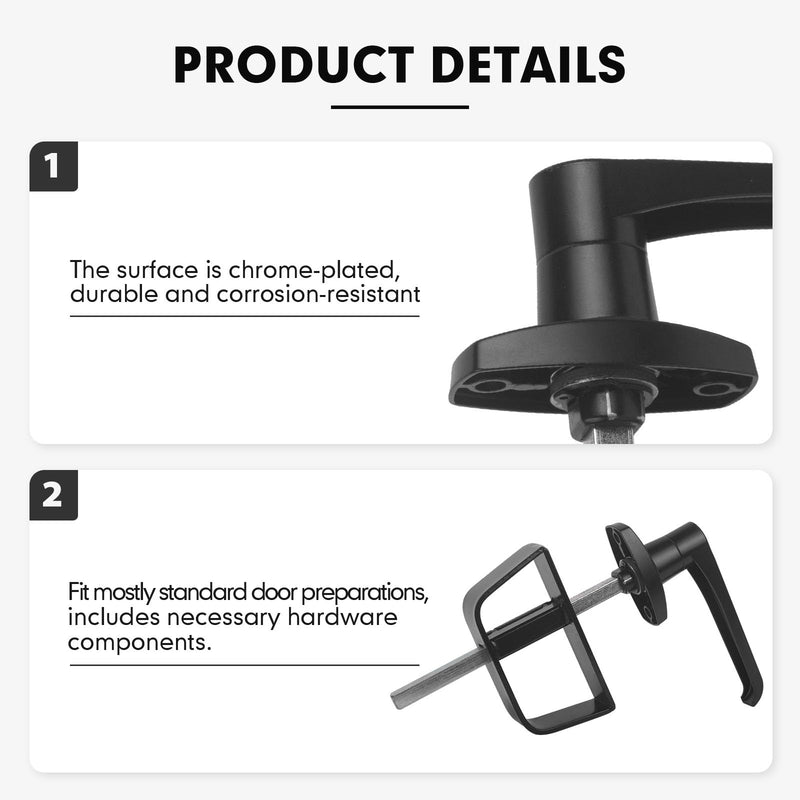 Shed Door Latch L-Handle Lock Kit with 5 Keys,BTEOBFY 7-1/2" Stem Storage Barn Shed Door Hardware Lock Set for Playhouses, Chicken Coops,Camper (Black)