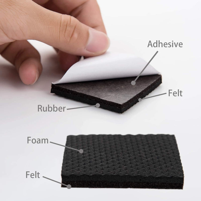 Yelanon Non Slip Furniture Pads -24 pcs 2’’ Furniture Grippers Hardwood Floors, Non Skid for Furniture Legs,Self Adhesive Rubber Feet, Anti Slide Furniture Floors Protectors for Keep Couch Stoppers 24 pcs 2" Square
