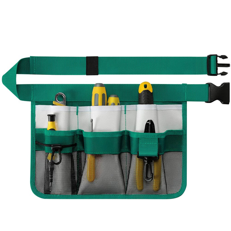 Garden Apron for Women, Adjustable Tool Belt with 8 Pockets - Heavy Duty Oxford Work Belt for Gardening, Construction (Green) Green