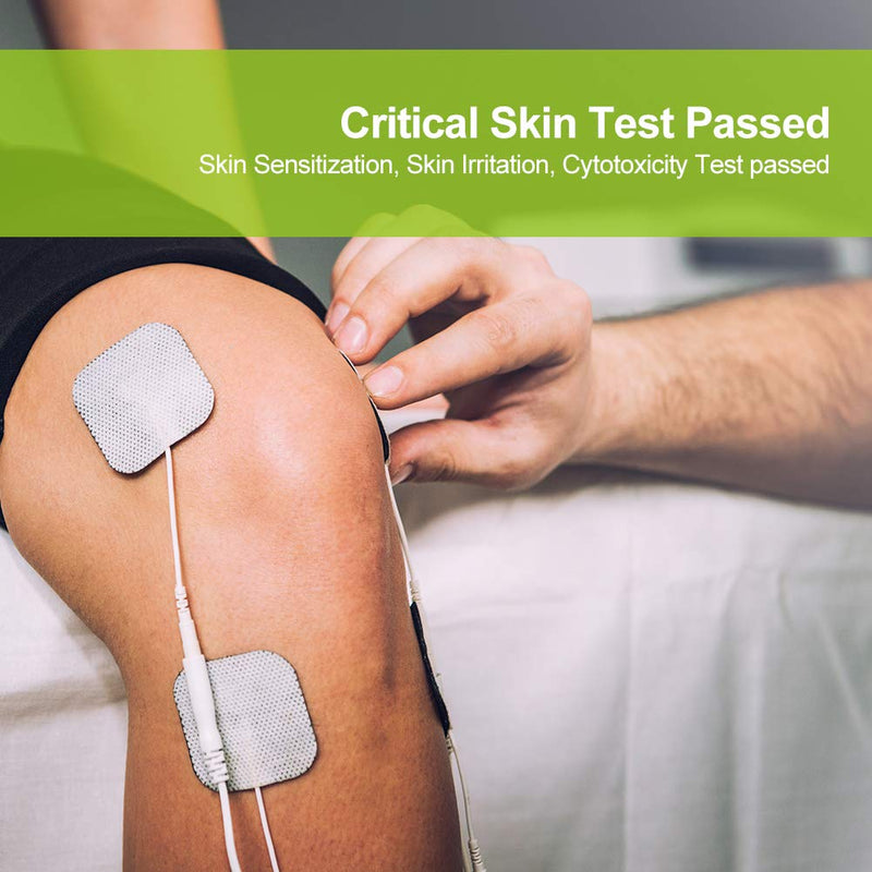 AUVON TENS Unit Pads Electrode Patches with Upgraded Self-Stick Performance and Skin-Friendly Design for Electrotherapy A White