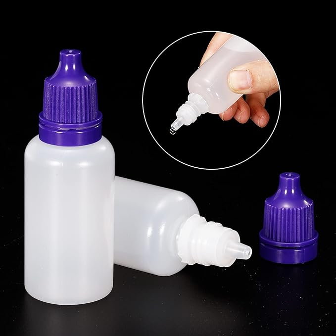 PATIKIL 20ml Liquid Dropper Bottles 20pcs PE Squeezable Drop Eye Dropper Container with PP Cap for Home Travel Purple - NewNest Australia