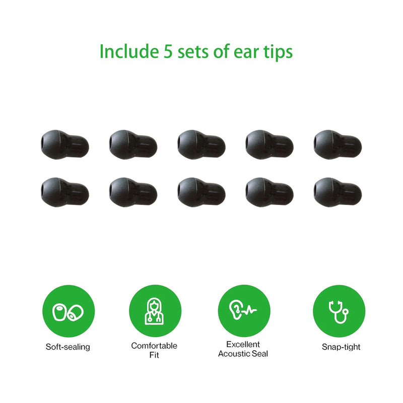 10PCS Silicone Stethoscope Ear Tips Replacement,Compatible with 5mm Littmann Stethoscopes, Soft Premium Push-On Gourd-Shaped Earplugs Accessories,Comfortable Medical Spare Parts for Classic III,Cardiology 3/4&IV,Small/Medium