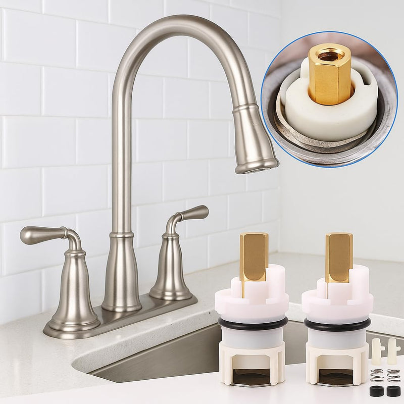 RP25513 Faucet Stem Assembly Replacement Kit – Compatible with Delta Two Handle Faucets – Includes 6 Sets with RP4993 Seats and Springs for Bathroom, Kitchen, Sink and Bathtub Repair