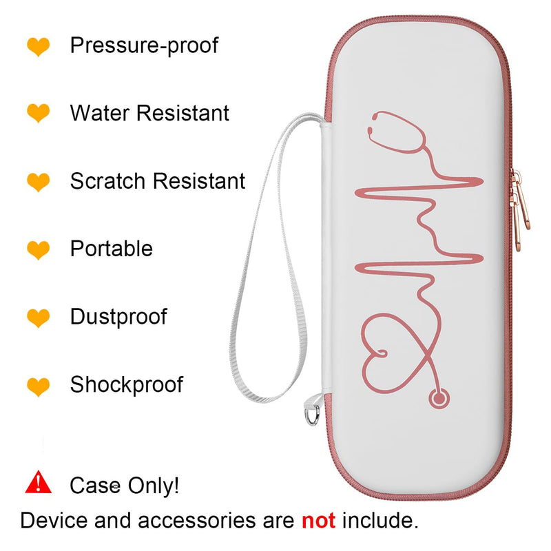 BOVKE Travel Stethoscope Case for for 3M Littmann Classic III, Lightweight II S.E, Cardiology IV Diagnostic, MDF Acoustica Deluxe Stethoscopes, Mesh Pocket for Nurse Accessories, White Rosegold