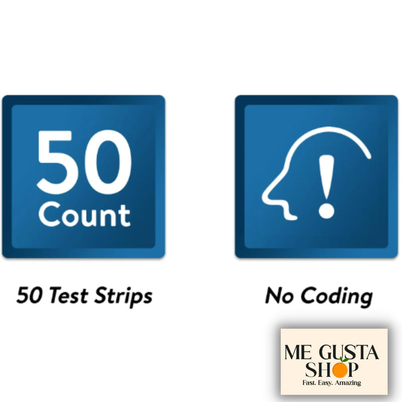 ReliOn Prime Blood Glucose Test Strips, 50 Count + me Gusta Sticker