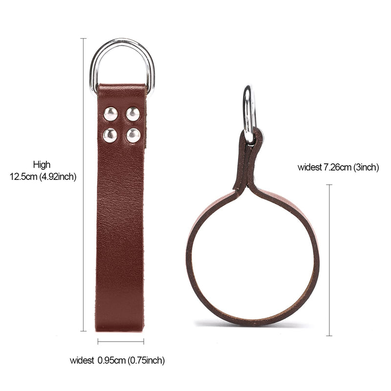 Leather Tool Belt Suspender Loops Heavy Duty Strap Connectors Accessories (Attachment 4-Piece Set) (brown) brown