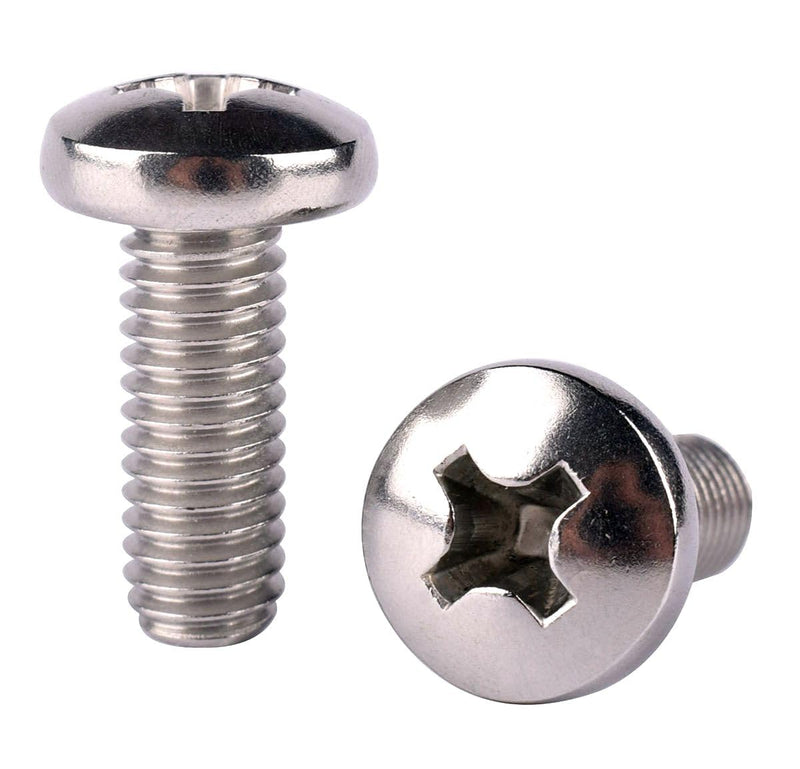 50Pcs #8-32 x 1/4" Pan Head Machine Screw Phillips Bolt, 304 Stainless Steel 18-8, Full Thread #8-32 x 1/4" (50 Pcs)