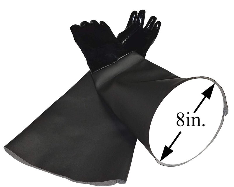 Neoprene Gloves for Sandblasting Sandblaster Sand Blast Cabinet - 8" x 26" Made in USA