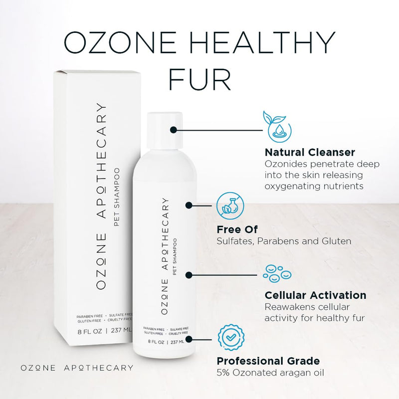 Pet Ozone Shampoo | Ozone Infused Argan Oil Pet Shampoo | Natural Cleanser for Animal Skin and Fur | Ozonated Wash for Dogs & Cats - PawsPlanet Australia