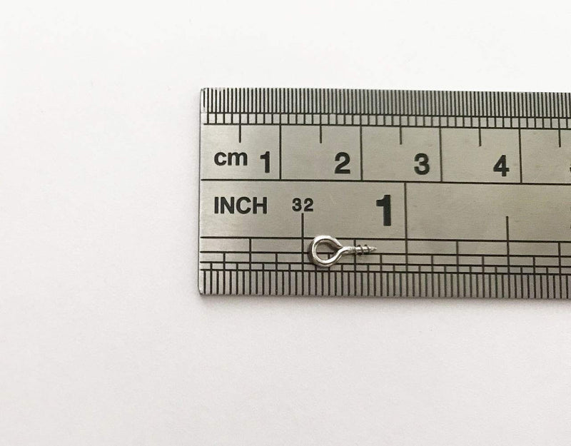 Small Screw Eye Pin (304) Stainless Steel 4mm x 8mm Eyelet Hook for Jewelry Tiny Hook Screws Ring 300 Pcs