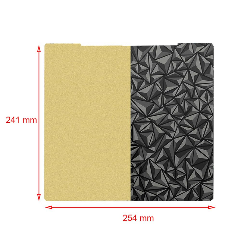 PEI PEO Sheet Spring Steel Flexible Platform for Prusa I3 MK3 MK3S MK3S+ MK4 MK2.5S 241x254MM Build Plate Heated Bed One Side Textured PEI and One Side Smooth Board PEO for 3D Printer 254x241