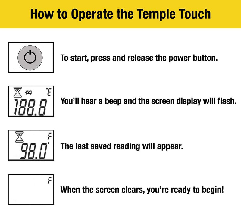 ADC Temple Touch Digital LCD Fever Thermometer, Non Invasive and Quick Read, Suitable for Babies, Newborns, Kids, and Adults, Adtemp 427, White