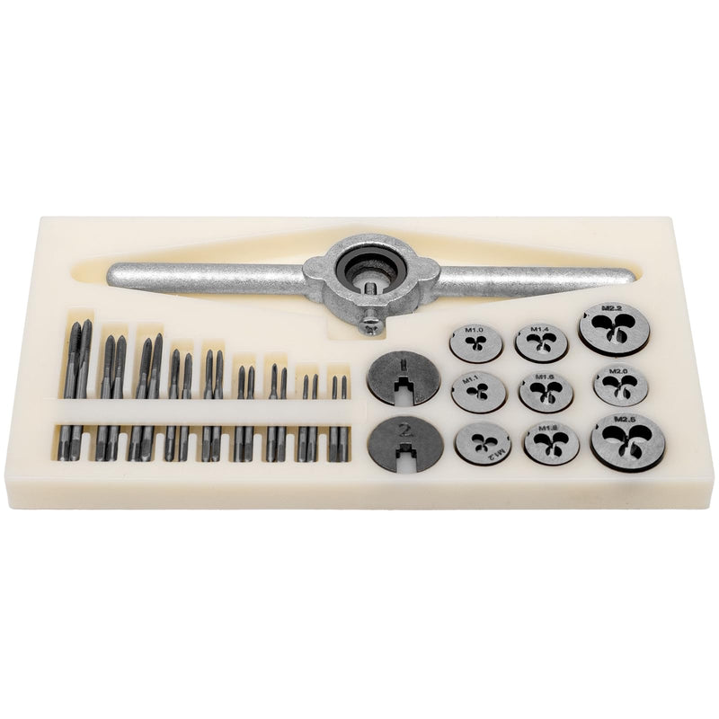 31pcs Mini Tap and Die Set, Tap & Die Sets M1 to M2.5, Thread Repair Kits for Threading Internal and External Threads, U7V-9PB-MX3394