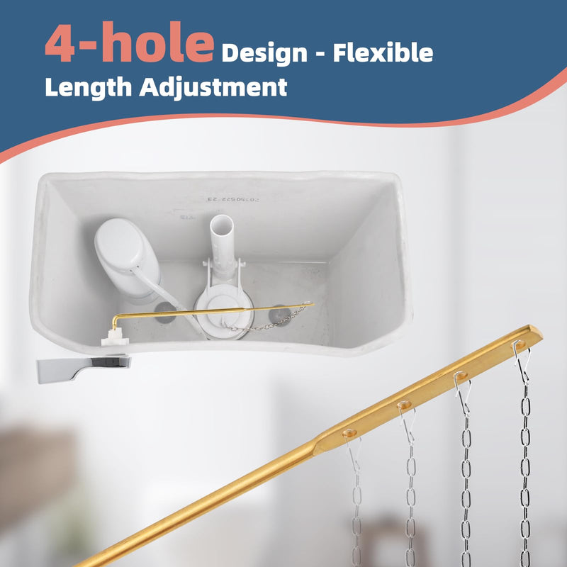 iFealClear Universal Toilet Handle Lever Flush Replacement, Front Mount Toilet Trip Lever Compatible with American Standard, Stainless Steel Flapper Chain, Solid Brass, Chrome 1 Pack