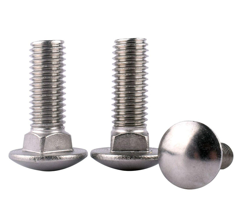 1/4-20 x 1/2" Carriage Bolts Screws, Round Head Square Neck, 304 Stainless Steel 18-8, UNC Coarse Fully Thread, Quantity 20Pcs 1/4-20 x 1/2" (20 Pcs)