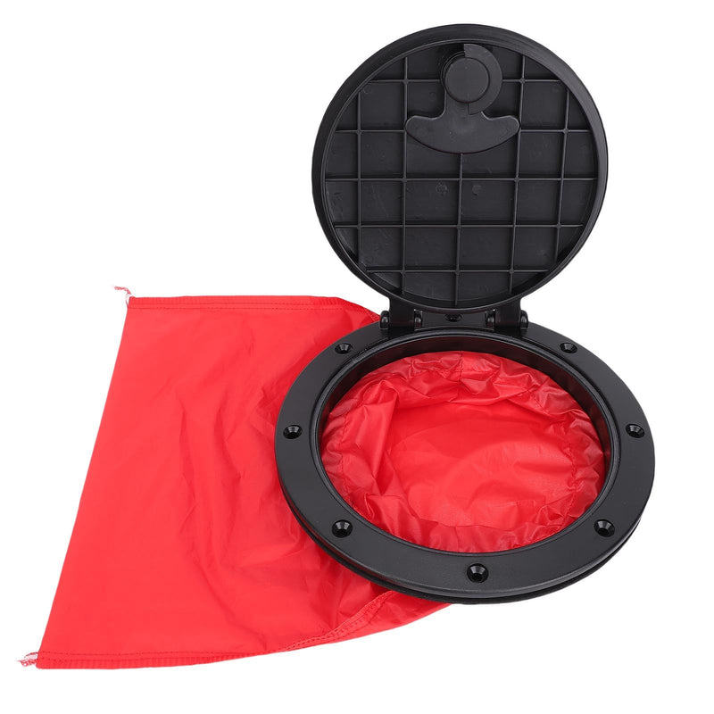 Black Deck Plate Kit Deck Hatch with Storage Bag for Fishing Kayak Boating 6 Inch