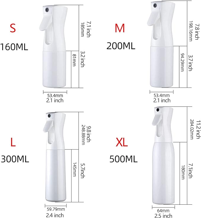 Continuous Spray Bottle Empty Refillable Reusable Plastic Transparent Makeup Disinfection Bottle High Pressure 2pc for Makeup Salon Stylist House Cleaning - NewNest Australia