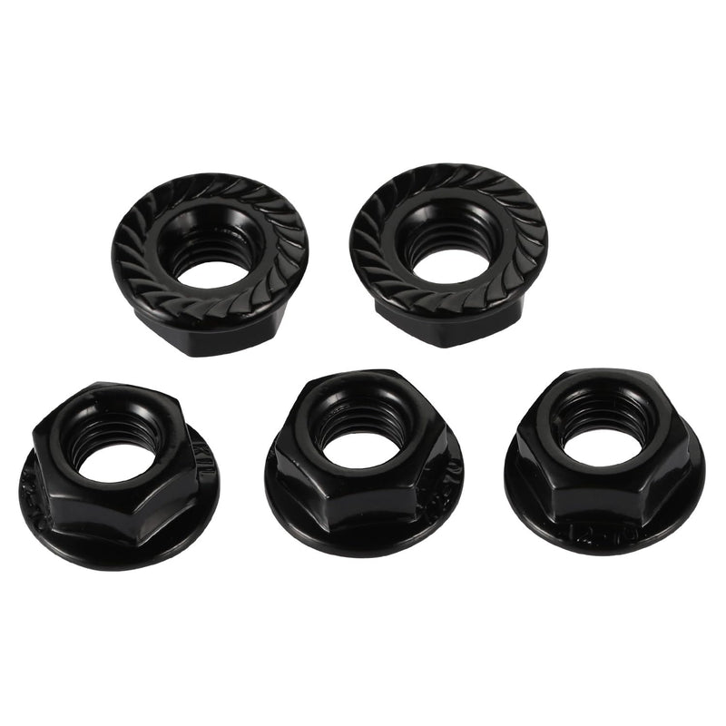 M5-0.8 Serrated Flange Hex Nuts Flanged Locknuts, 304 Stainless Steel 18-8, Black Finish, 50 PCS M5-0.8