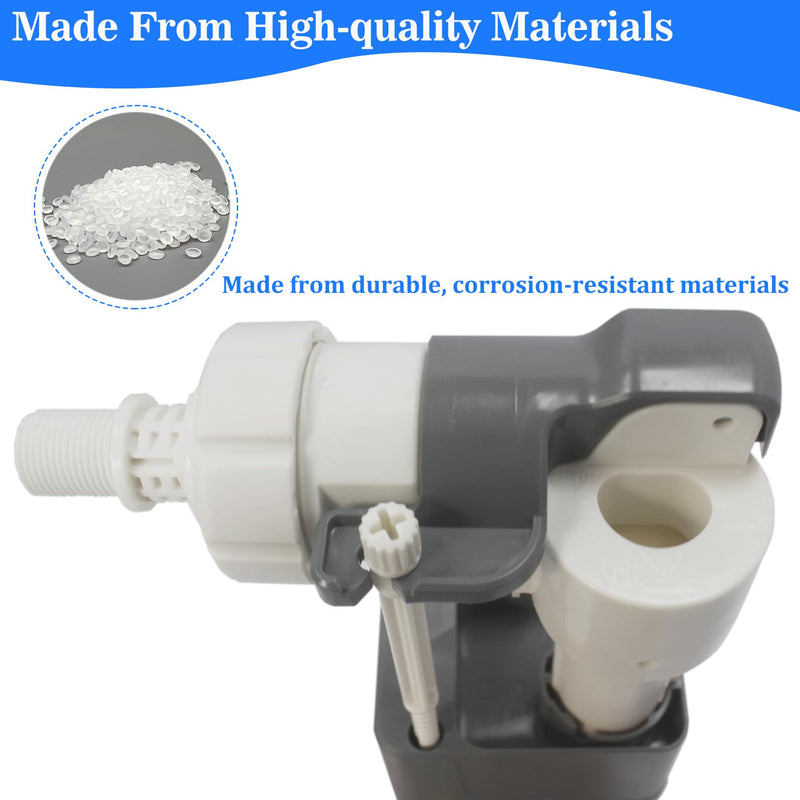 Side Mount Toilet Fill Valve, 3/8 Inch Side Entry Valve Compatible with TOTO Wall Mount Toilet Tank