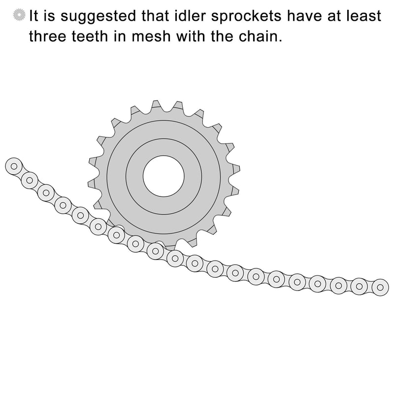 uxcell #25 Roller Chain Idler Sprocket, 12mm Bore 1/4" Pitch 20 Tooth Sprocket Tensioner, C45 Carbon Steel 25 Roller Chain Sprocket with Bearing for ISO 04C Chain, 2Pcs 44mmx12mm