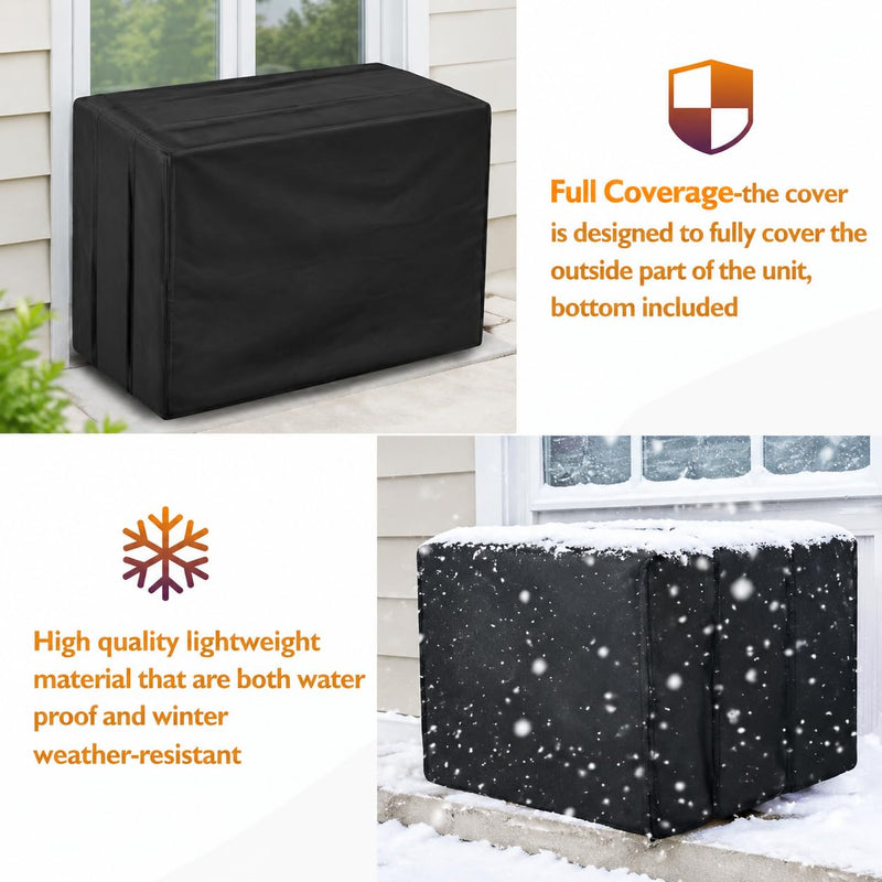Window Air Conditioner Cover for Outside Unit, 27"W x 23"D x 18"H inches, Large, 420D