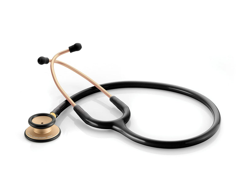 ADC 619CHM Adscope Lite Model 619 Ultra Lightweight Clinician Stethoscope with Tunable AFD Technology, Champagne Finish with Black Tubing