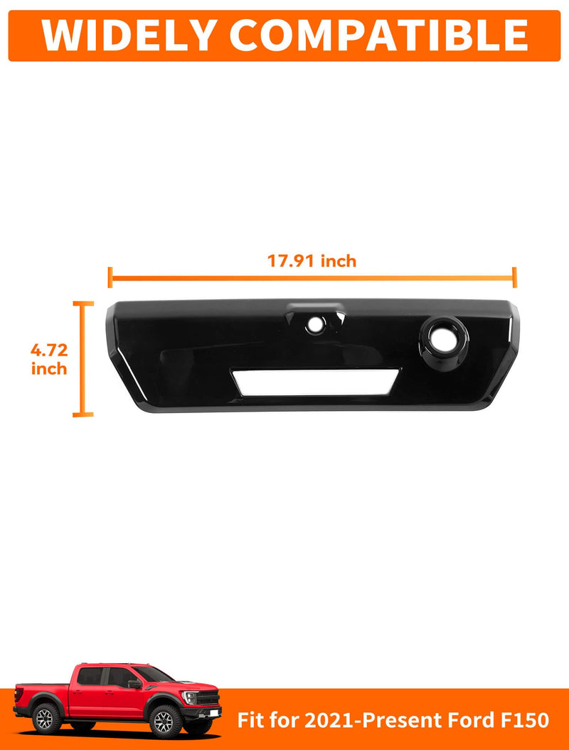 Savadicar Black Tailgate Handle Trim Cover for 2021-Present Ford F150, Truck Bed Gate Handle Protector, Exterior Styling Upgrade Accessories