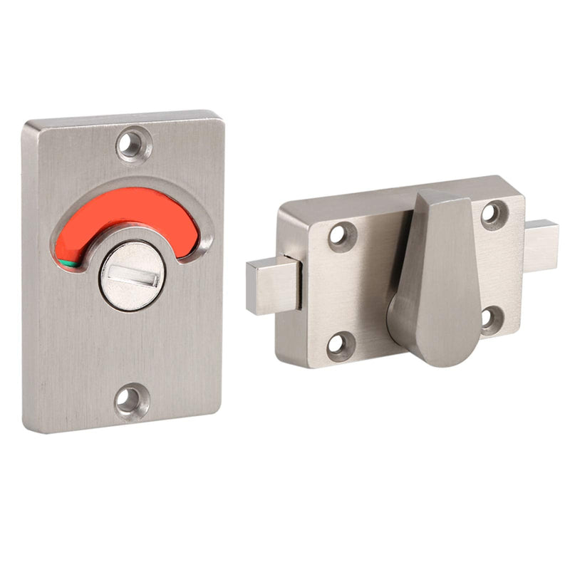 Stainless Steel Indicating Door Lock with Green Red Occupancy Indicator for Bathroom Toilet Partition Public Restroom