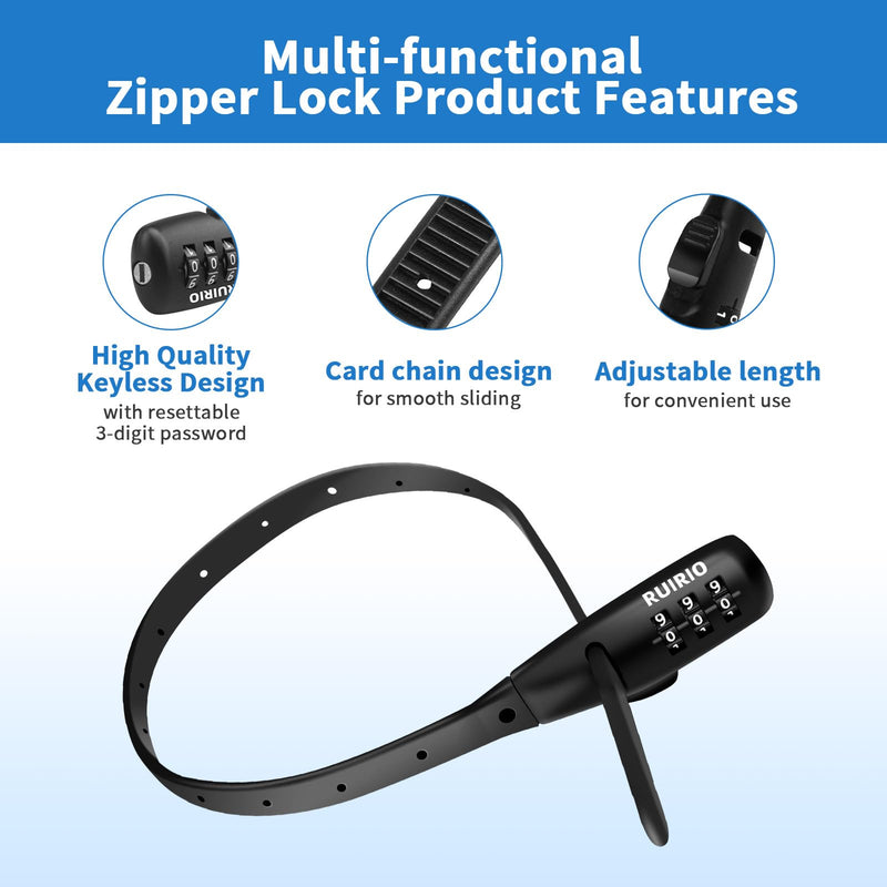 Zip Tie Lock Adjustable Cable Lock for Kids Bike, Fridge, Scooter, Bike Rack, Cabinets, Drawers, Gates, Fences, Helmet,Toolboxes, Lightweight Bicycle Lock, 2 Pack (Black) Black