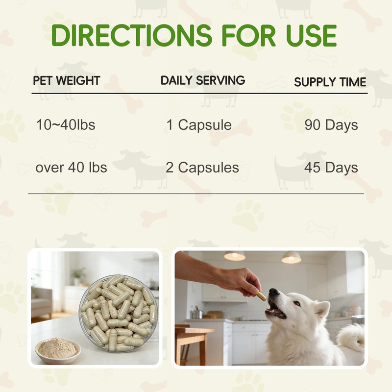 yunnan Sanqi Capsules for Dogs, Herbal Quick Stop Bleeding, Blood Support for Hemangiosarcoma, Hemoabdomen, Pericardial Effusion, Cancer Bleeding, Ulcer-Related Bleeding, Bloody Stools - 90 Capsules